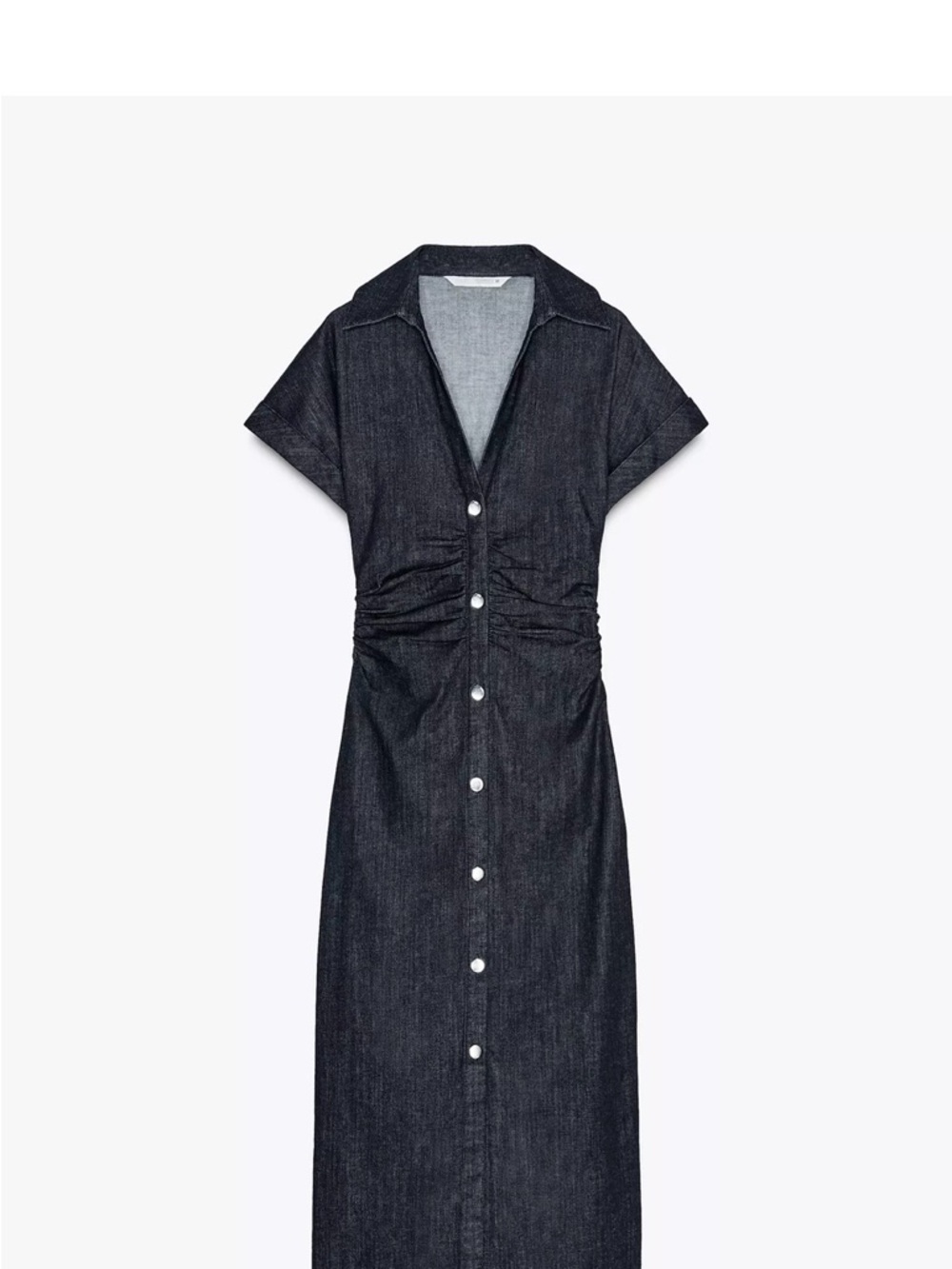 Zara Dark Indigo Button-Front Maxi Dress: Like New
